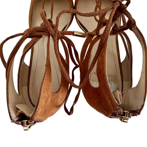 Marc Fisher Tan Lace Up d'orsay Stilleto Heels Pumps 11 - Picture 9 of 11